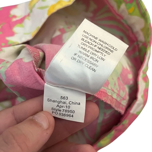 Lilly Pulitzer Skirt Skort Women's Size 2 Pink Daisy Print Yellow Trim - Picture 8 of 8